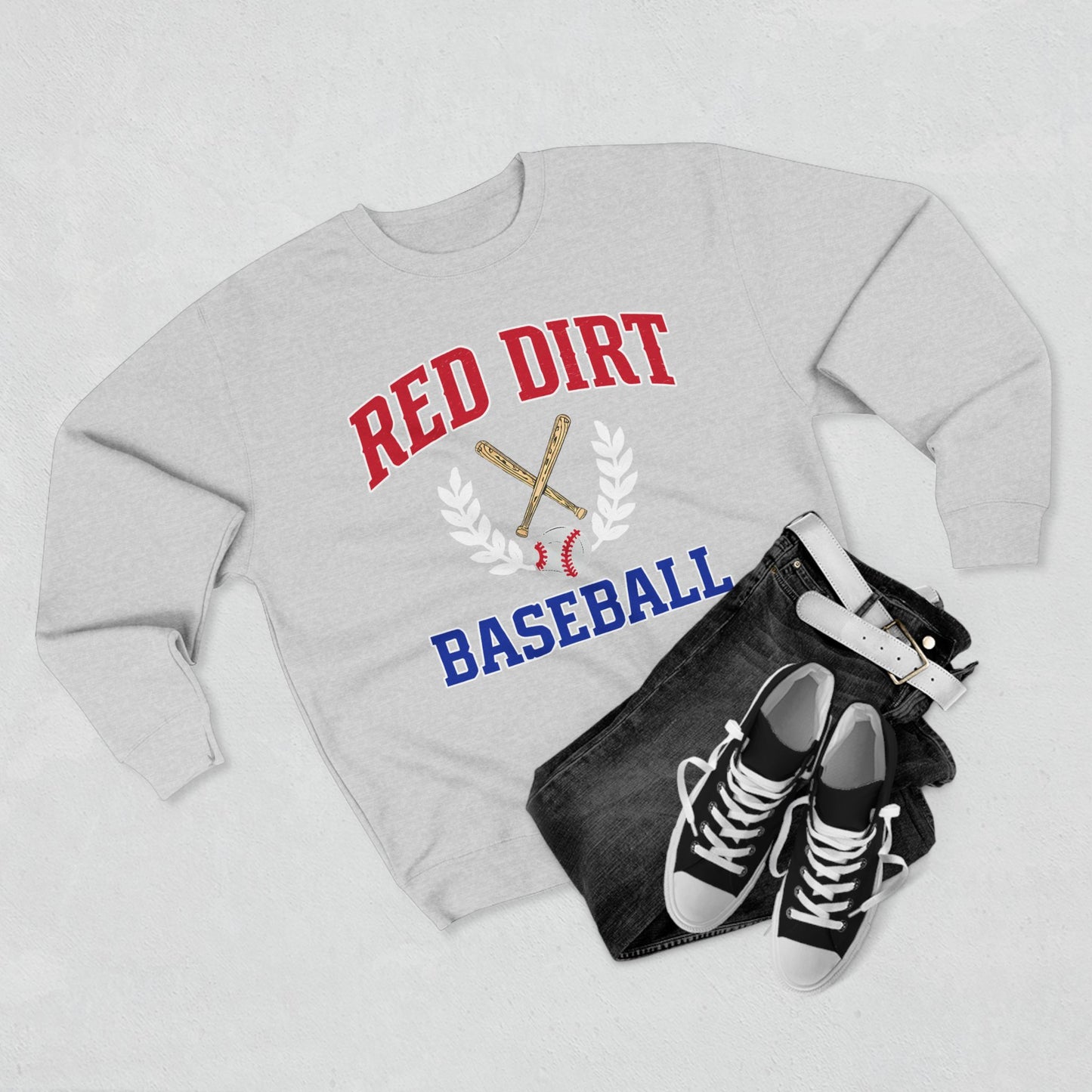 Red Dirt Baseball Crest Crewneck Sweatshirt