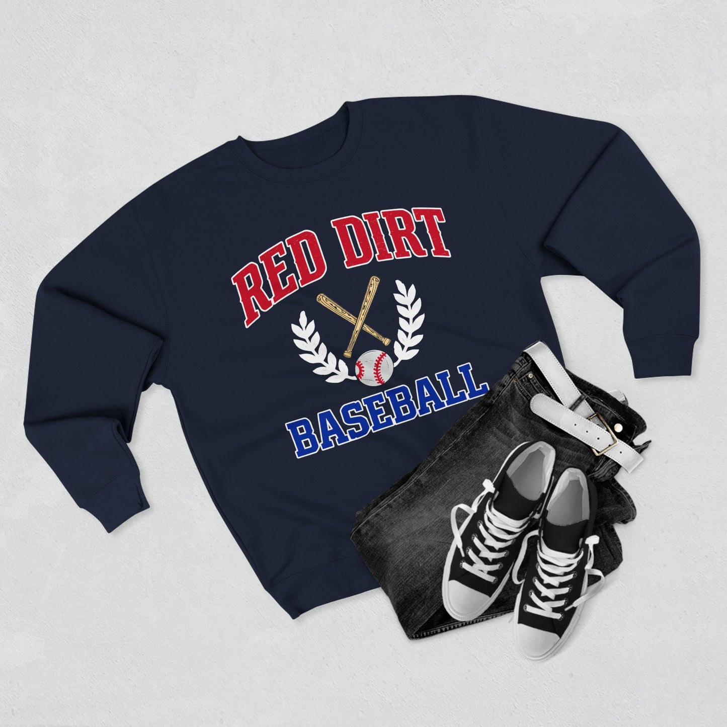 Red Dirt Baseball Crest Crewneck Sweatshirt