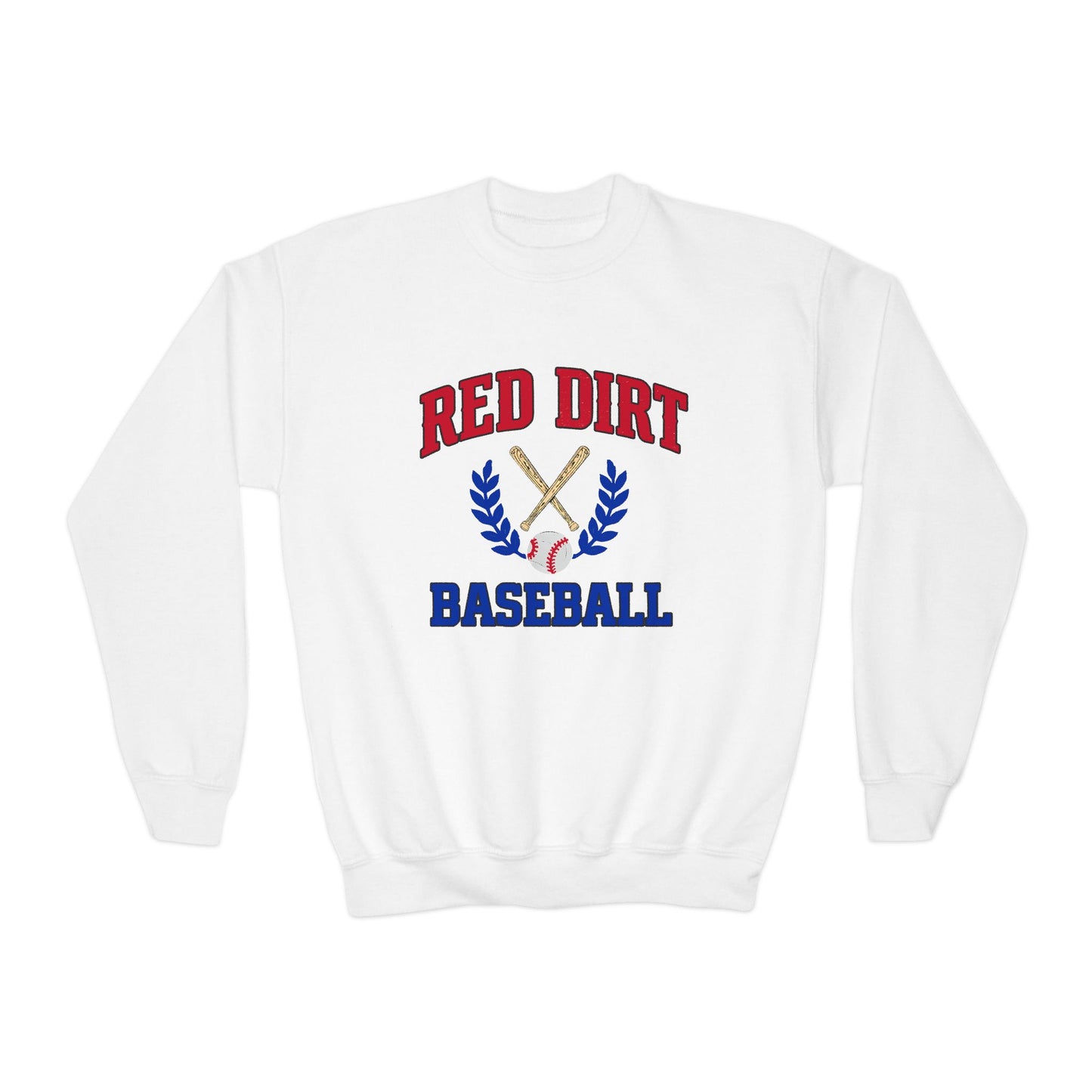 Youth Red Dirt Baseball Crest Crewneck Sweatshirt