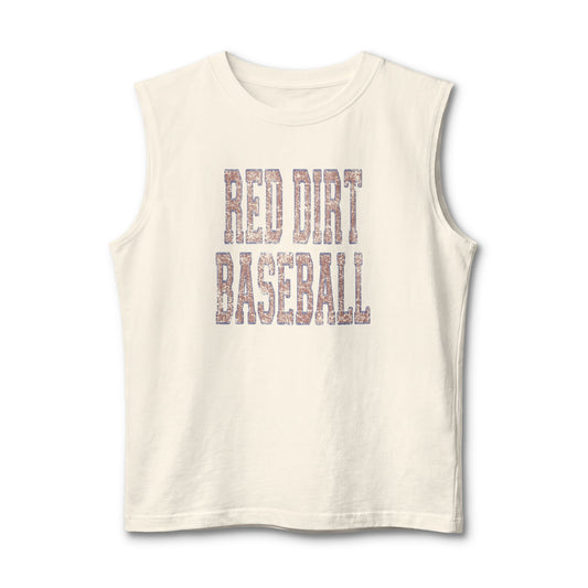 Red Dirt Baseball Muscle Tank — Vintage Athletic Sleeveless Tee