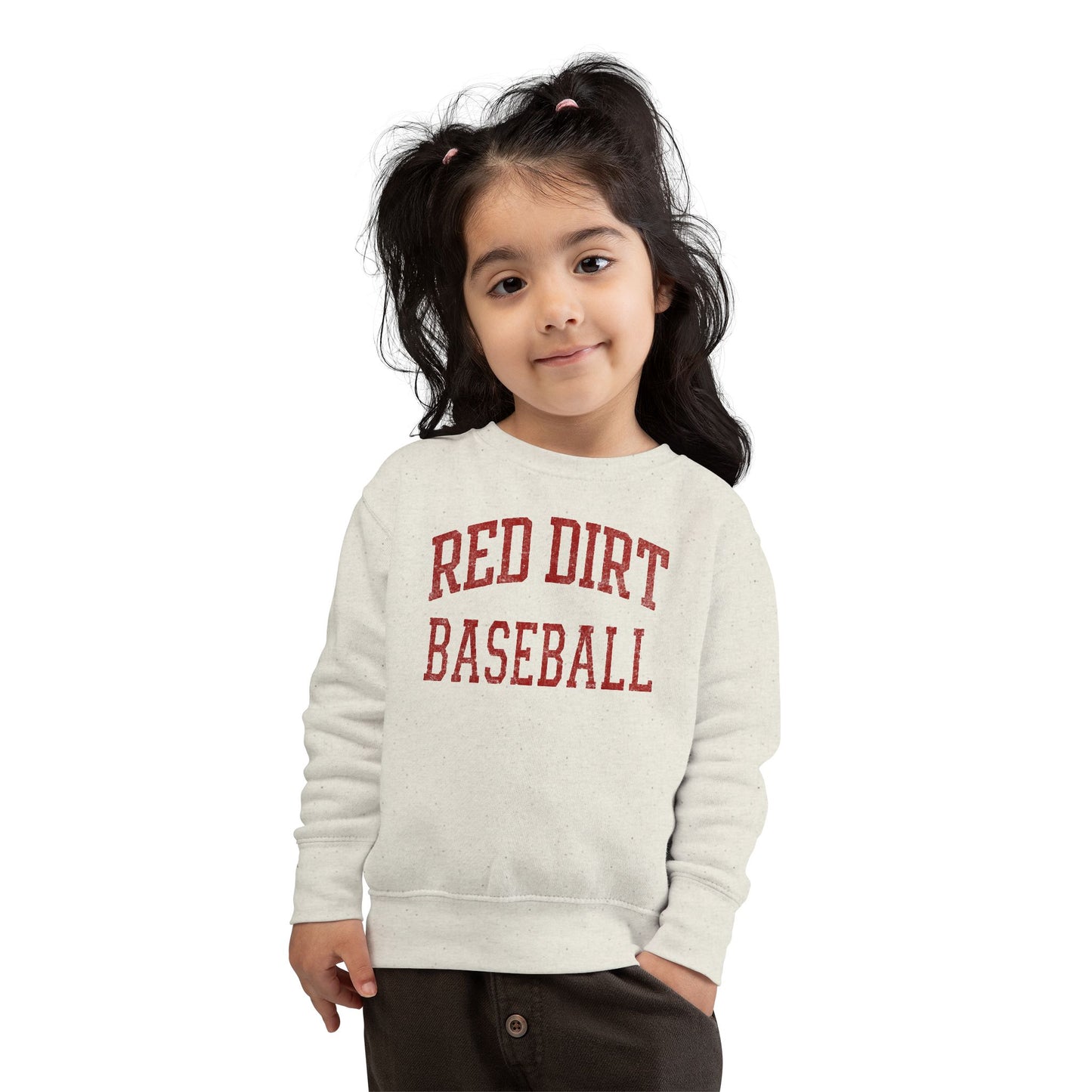Toddler Worn Red Dirt Baseball Crewneck Sweatshirt