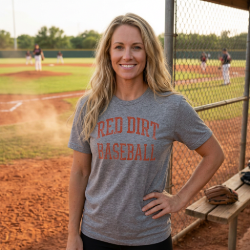Red Dirt Baseball Tee — Vintage Distressed Baseball Shirt