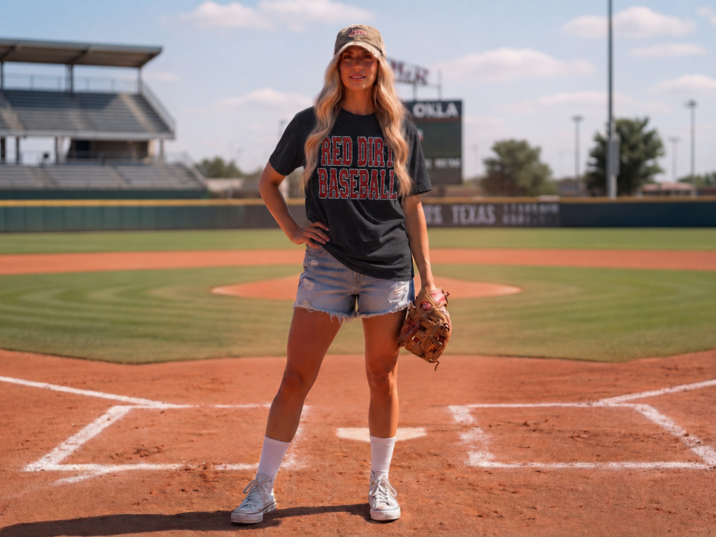 Vintage Distressed Red Dirt Collegiate T-Shirt