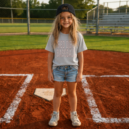 Youth Red Dirt Distressed Collegiate Baseball Tee
