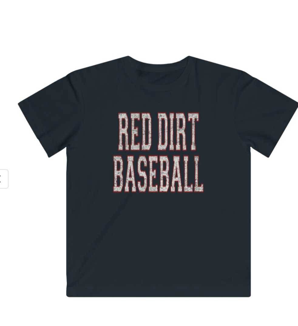 Youth Red Dirt Distressed Collegiate Baseball Tee