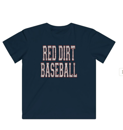 Youth Red Dirt Distressed Collegiate Baseball Tee