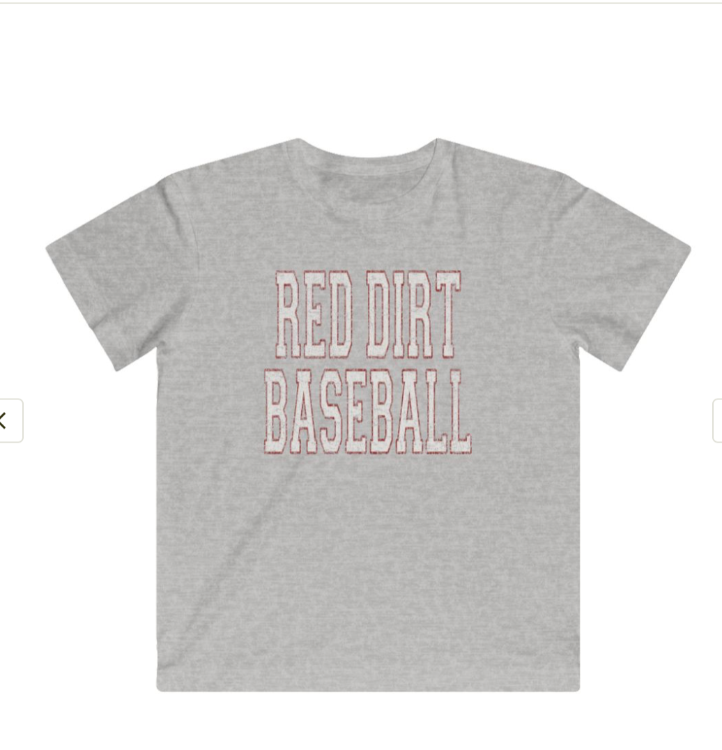 Youth Red Dirt Distressed Collegiate Baseball Tee