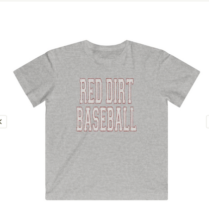 Youth Red Dirt Distressed Collegiate Baseball Tee
