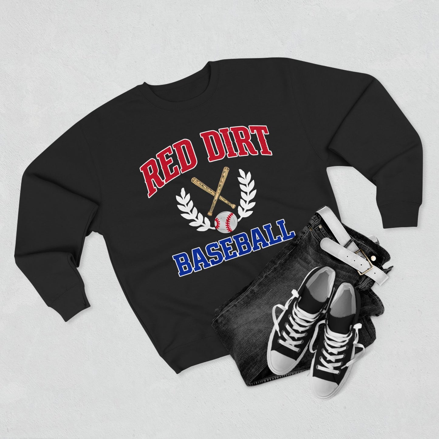 Red Dirt Baseball Crest Crewneck Sweatshirt