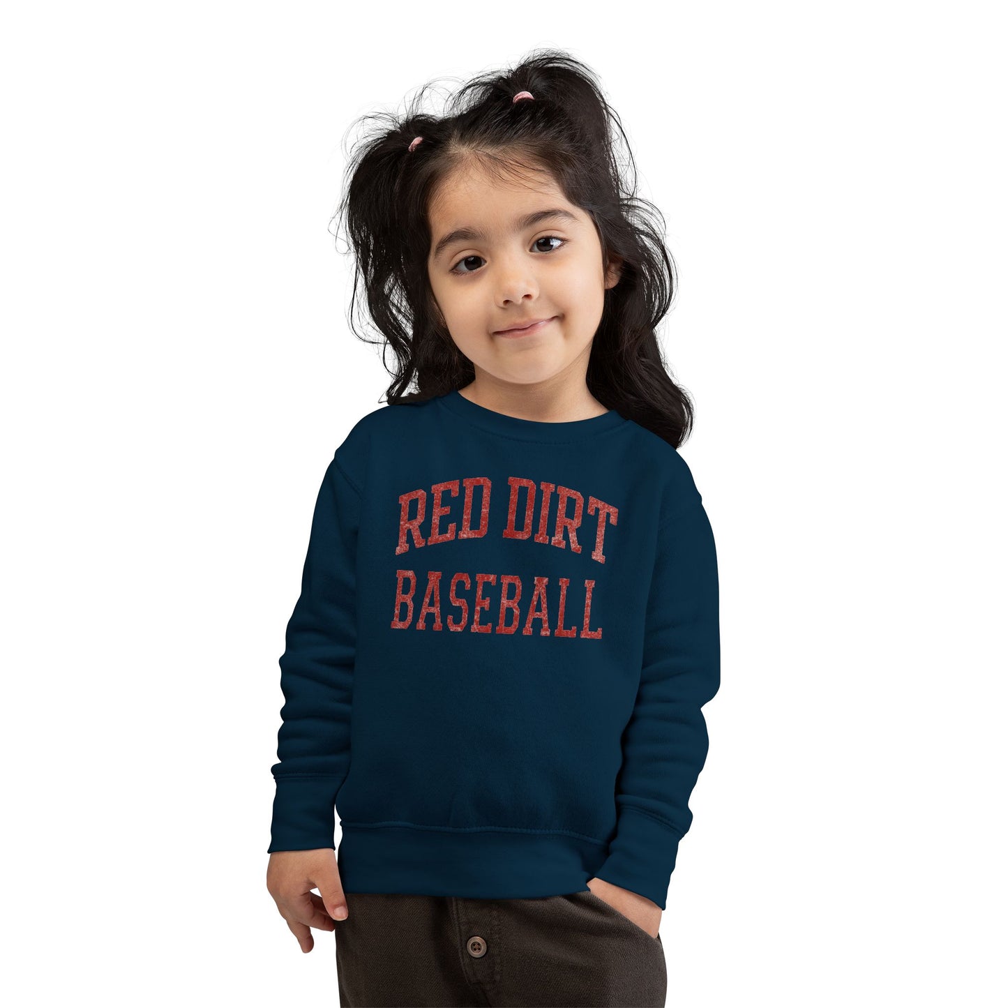 Toddler Worn Red Dirt Baseball Crewneck Sweatshirt