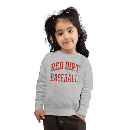 Toddler Worn Red Dirt Baseball Crewneck Sweatshirt