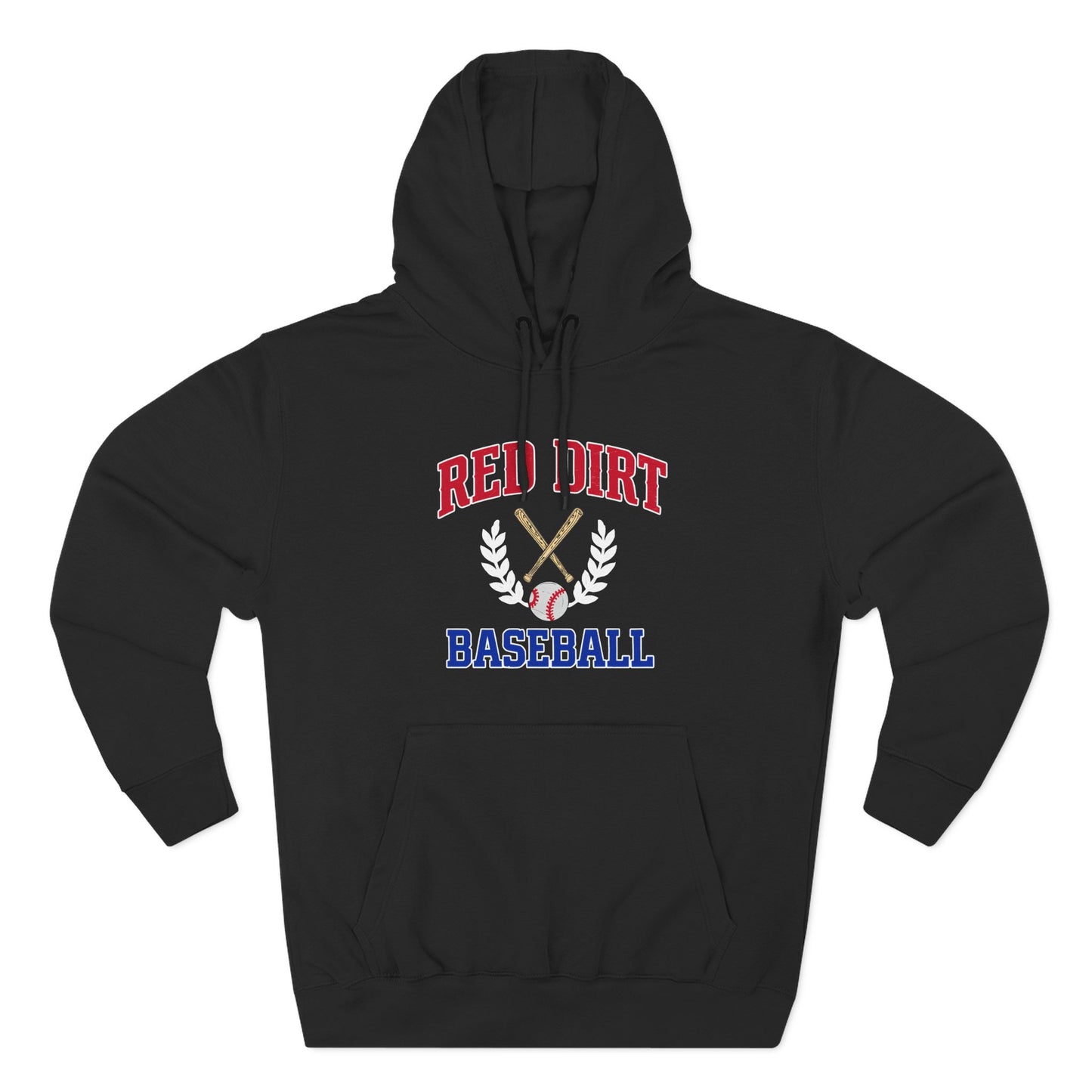 Red Dirt Baseball Crest Hooded Long Sleeve Tee