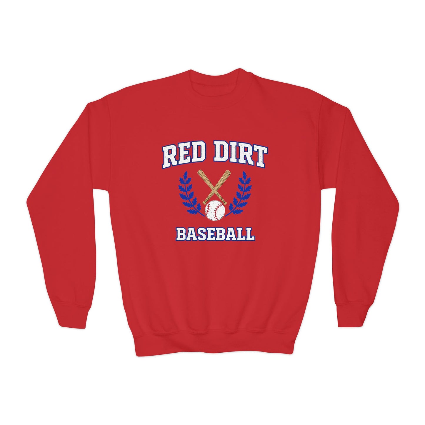Youth Red Dirt Baseball Crest Crewneck Sweatshirt